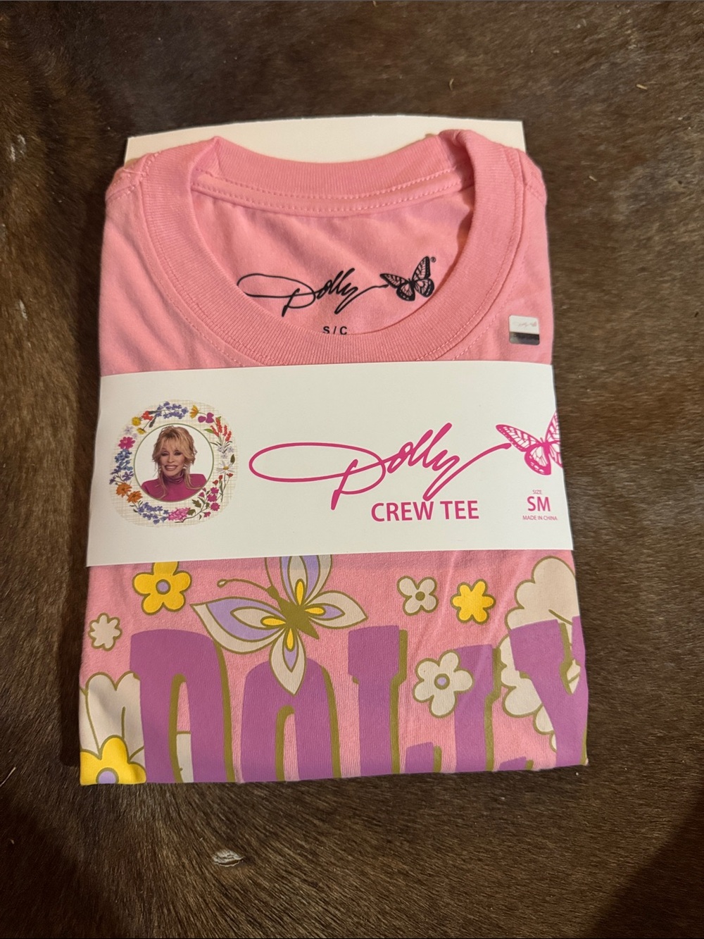Dolly Crew Tee - Pink Floral & Butterfly Short Sleeve Tee